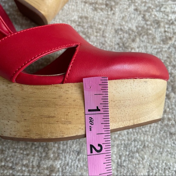 Matisse Free People Red Vegan Leather Heel Platform Clogs 10 - Picture 11 of 11